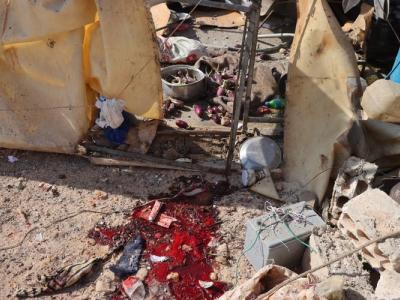 في جريمة إرهابية جديدة…الطائرات الحربية الروسية ترتكب مجزرة في مخيم غربي إدلب