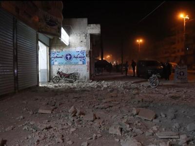 20 مدنياً بين قتيل وجريح ضحايا  قصف صاروخي على مدينة عفرين شمالي حلب